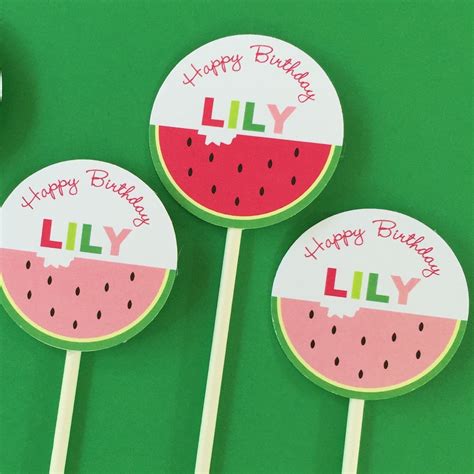 Printable Watermelon Cupcake Toppers